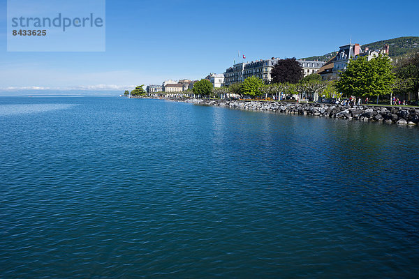Landschaftlich schön  landschaftlich reizvoll  Europa  Landschaft  Stadt  Großstadt  See  Genfer See  Genfersee  Lac Leman  Schweiz