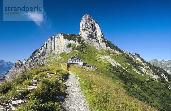 Europa Berg Weg Hotel Berggipfel Gipfel Spitze Spitzen Wanderweg Schweiz