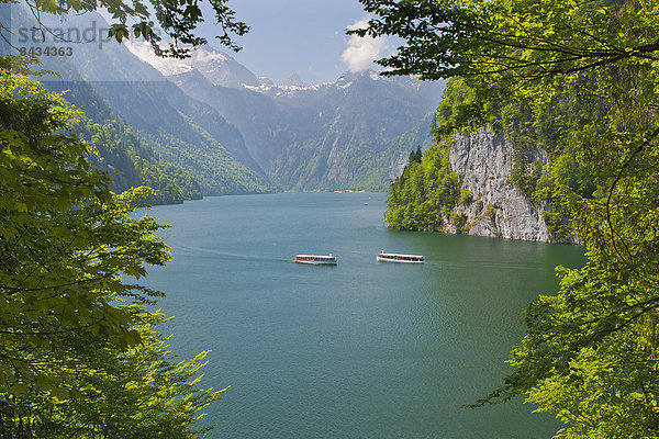Nationalpark  Wasser  Europa  Berg  sauber  See  Boot  Schiff  Alpen  Bayern  Berchtesgaden  Deutschland  Oberbayern