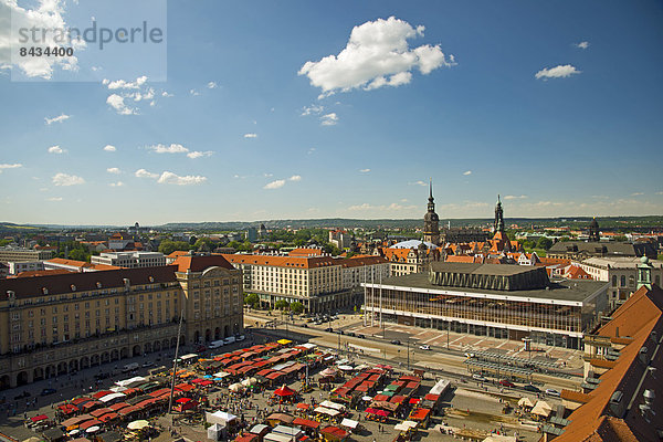 Panorama  Europa  Kirche  Kulturpalast  Dresden  Deutschland  Sachsen