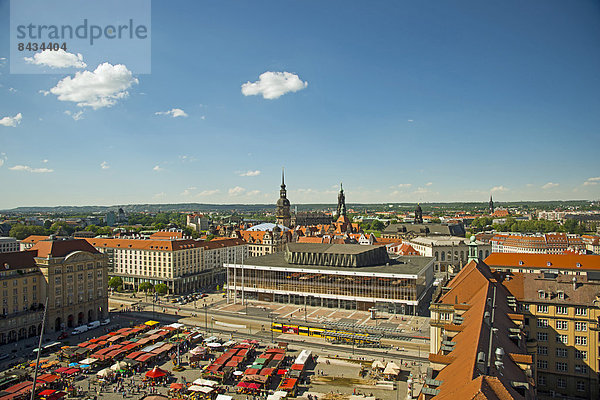 Panorama  Europa  Kirche  Kulturpalast  Dresden  Deutschland  Sachsen