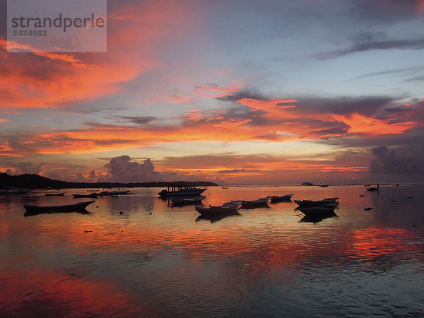 Sonnenuntergang  Boot  Meer  Asien  Indonesien  Nusa Lembongan