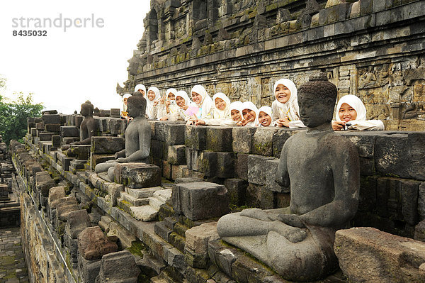 Kopftuch  Mädchen  Asien  Borobudur  Buddhismus  Indonesien  Java