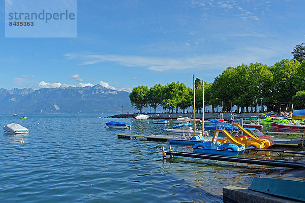 Panorama  Landschaftlich schön  landschaftlich reizvoll  Wasser  Hafen  Europa  Berg  Verkehr  Baum  Landschaft  Boot  Pflanze  Schiff  Genfer See  Genfersee  Lac Leman  Lausanne  Schweiz  Tourismus