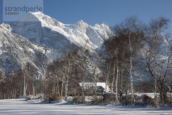 Europa Berg Winter Rheintal Schnee Schweiz