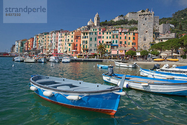 Europa Küste Boot Meer Dorf UNESCO-Welterbe Italien Portovenere