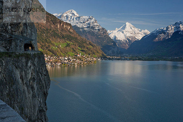 Europa Berg See Schweiz Vierwaldstättersee Zentralschweiz
