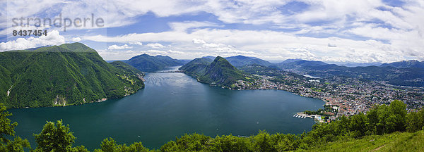Europa See Lugano Schweiz Südschweiz Luganersee
