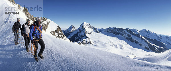 Bergsteigen Panorama Berg Seil Tau Strick Eis Gletscher Aletschgletscher