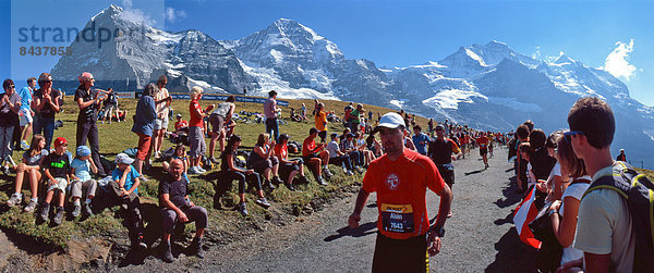 Marathonlauf Marathon Marathons Freizeit Europa Berg Wettbewerb Fest festlich rennen Alpinsport Eiger Bern Berner Oberland Mönch Sport Schweiz