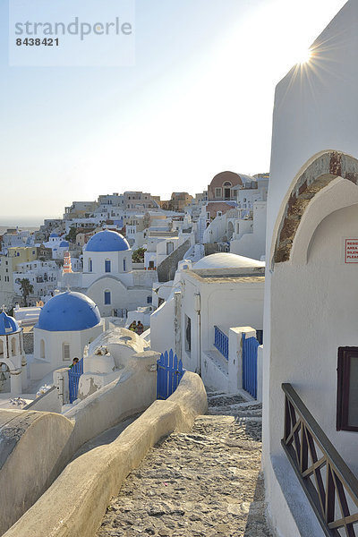 Stufe  Hochformat  Europa  niemand  Reise  Stadt  Architektur  Insel  Griechenland  Santorin  Kykladen  griechisch  Oia  Ia  Thira
