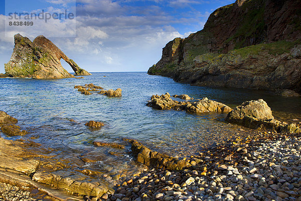 Felsbrocken  Europa  Großbritannien  Steilküste  Küste  Geologie  Meer  Brücke  Erosion  Schottland