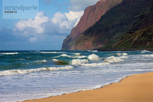 Vereinigte Staaten von Amerika  USA  Urlaub  Amerika  Strand  Küste  Wasserwelle  Welle  Reise  Meer  Pazifischer Ozean  Pazifik  Stiller Ozean  Großer Ozean  Sandstrand  Hawaii  Kauai