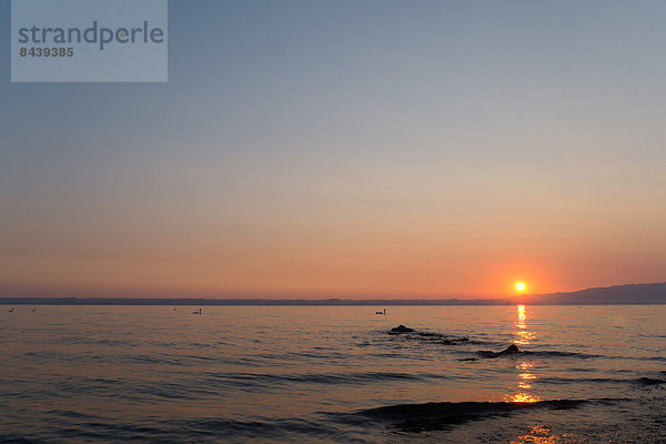 Wasser  Stein  Landschaft  Sonnenaufgang  Bodensee  Österreich  Sonne  Vorarlberg