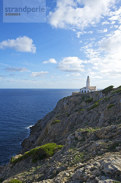 Außenaufnahme bauen Europa Gebäude Küste niemand Meer Leuchtturm Balearen Balearische Inseln Mallorca Mittelmeer Spanien