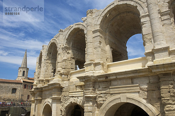 Außenaufnahme  Sehenswürdigkeit  Frankreich  Europa  Tag  Gebäude  niemand  Architektur  Geschichte  Provence - Alpes-Cote d Azur  Amphitheater  Arles  alt  römisch