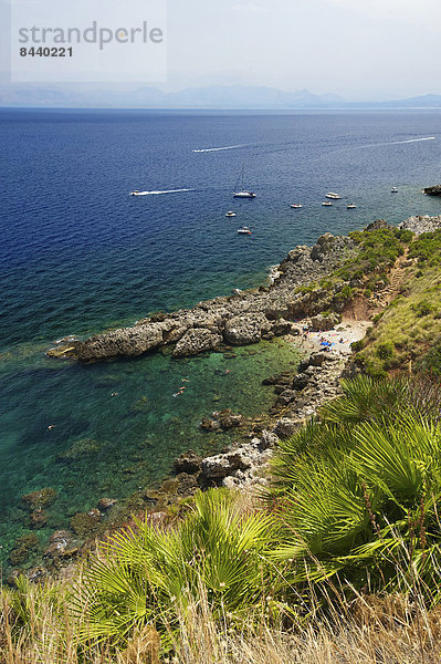 Naturschutzgebiet Außenaufnahme Landschaftlich schön landschaftlich reizvoll Europa Tag Strand Landschaft Küste niemand Meer Insel Italien Mittelmeer Sizilien Süditalien