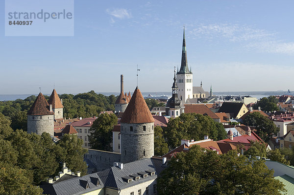 Tallinn Hauptstadt Europa Großstadt Ansicht Altstadt Draufsicht Ostsee Baltisches Meer Estland