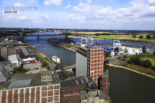 Panorama  Hafen  Industrie  Stadt  Brücke  Zimmer  Containerbahnhof  Deutschland  Krefeld  Nordrhein-Westfalen  Rheinland