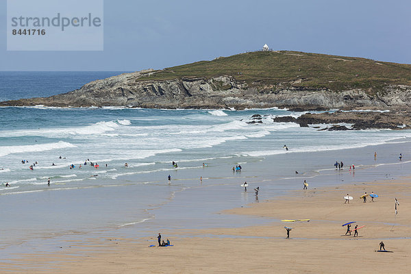Wasser  Europa  Strand  britisch  Großbritannien  Wasserwelle  Welle  Meer  Urlaub  Cornwall  England  Wellenreiten  surfen