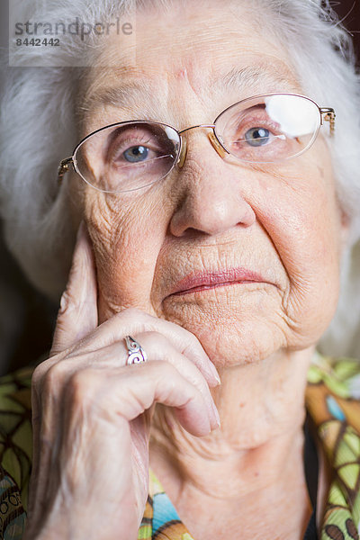 Portrait of aged woman  close-up