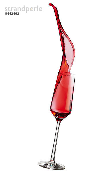 Red wine in champagne glass