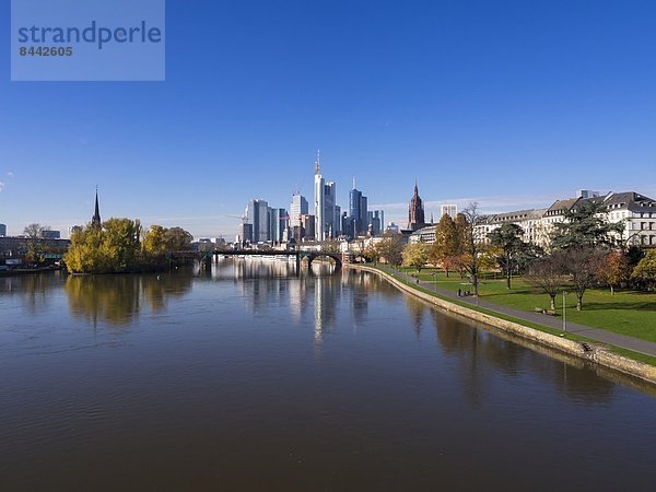 Germany  Hesse  Skyline of Frankfurt with River Main