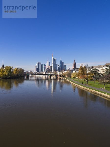 Germany  Hesse  Skyline of Frankfurt with River Main