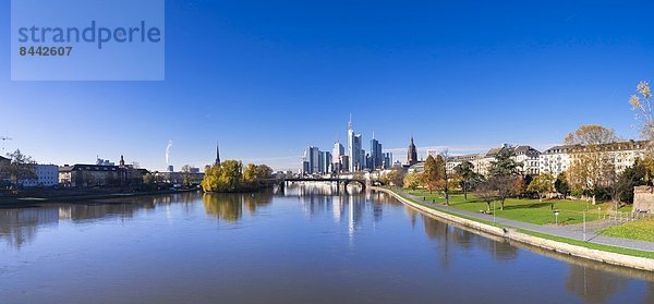 Germany  Hesse  Skyline of Frankfurt with River Main