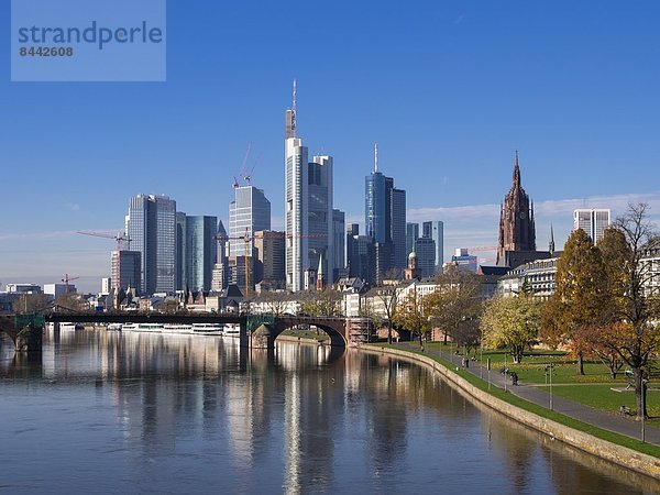 Germany  Hesse  Skyline of Frankfurt with River Main