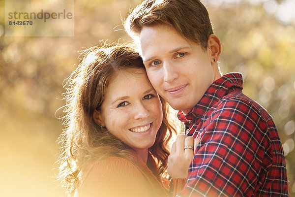 Portrait of happy young couple  close-up