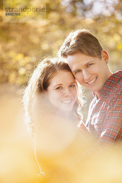 Portrait of happy young couple  close-up