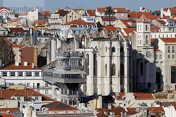 Portugal  Lisboa  view over Baixa and Chiado