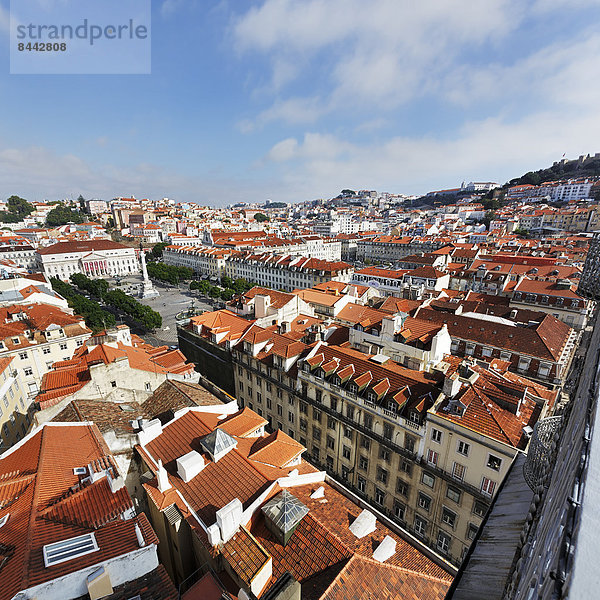 Portugal  Lisboa  Baixa  Blick auf Praca Dom Pedro IV