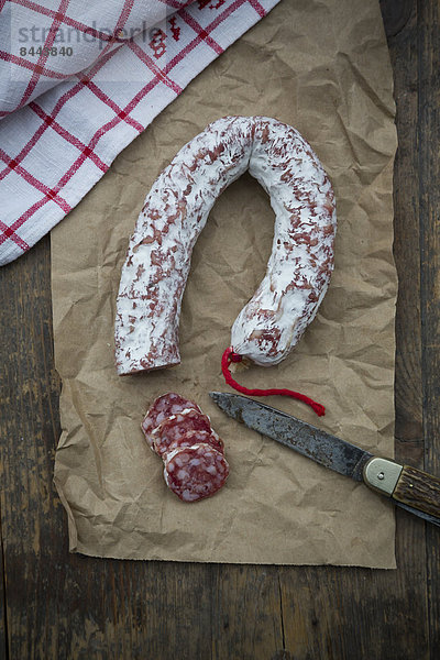 Sliced Italian salami