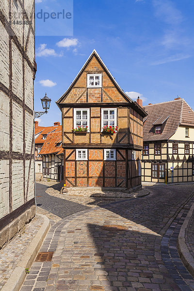 Deutschland  Sachsen-Anhalt  Quedlinburg  Fachwerkhäuser in Finkenherd