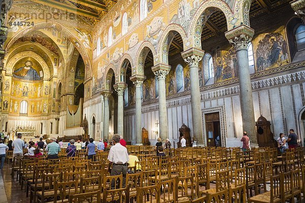 Europa  Innenaufnahme  Kathedrale  Italien  Monreale  Sizilien