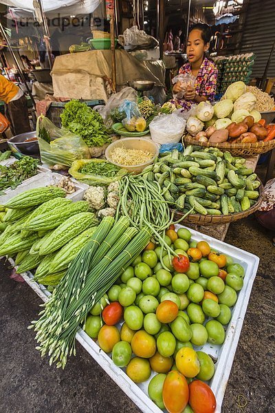 Frische  Straße  Gemüse  Großstadt  Hauptstadt  Südostasien  Vietnam  Asien  Kambodscha  Markt