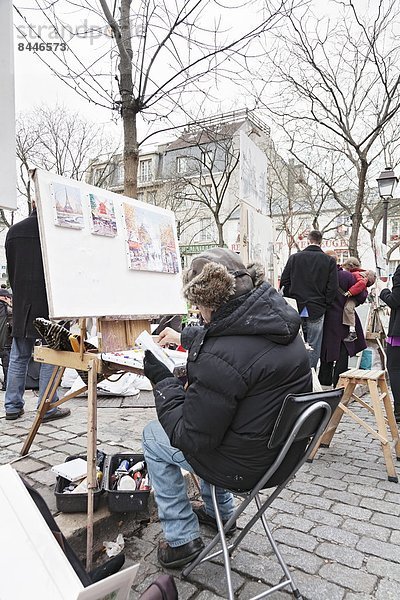 Paris  Hauptstadt  Frankreich  Europa  Kunst  Kunstmaler  Maler  Markt  Montmartre  Platz
