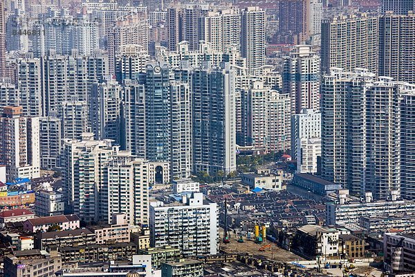 hoch oben Skyline Skylines aufwärts Ostasien Fernsehen Apartment China Perle Shanghai