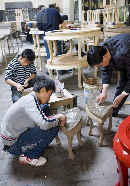 arbeiten Tisch Souvenir Fabrikgebäude Handwerker China Nagellack Möbel Xian