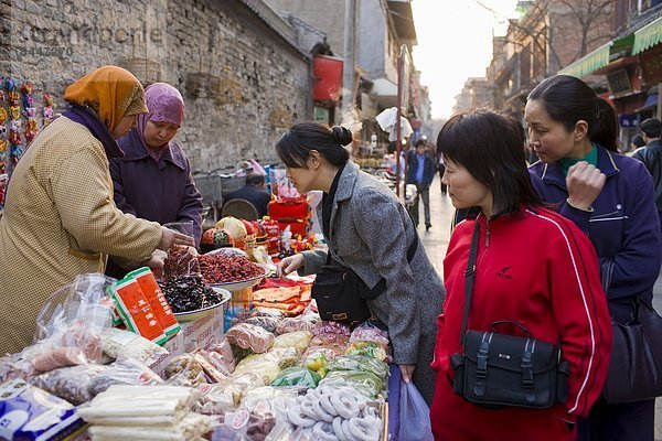 Blumenmarkt  Frau  Lebensmittel  chinesisch  verkaufen  Souvenir  China  Ortsteil  Markt  Xian