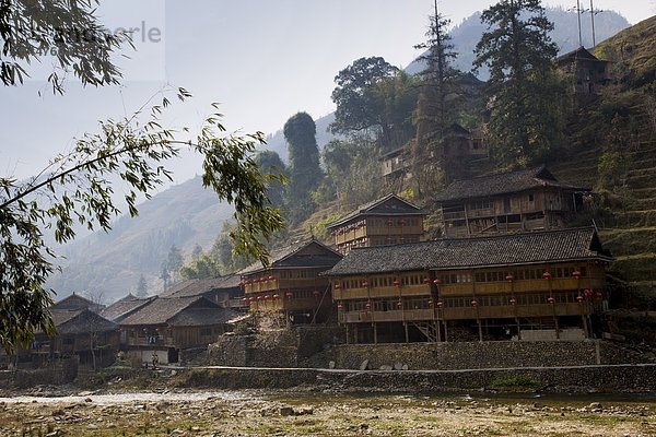 Berg Tradition Wohnhaus Dorf China Longsheng