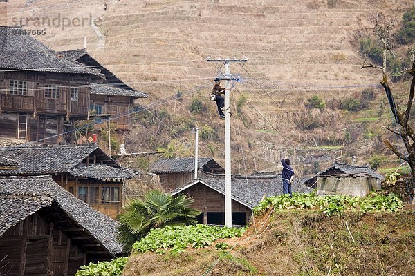 Berg Stange Dorf installieren China Longsheng Telegraf