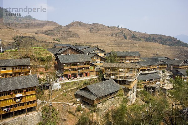 Berg Tradition Wohnhaus Dorf China Longsheng