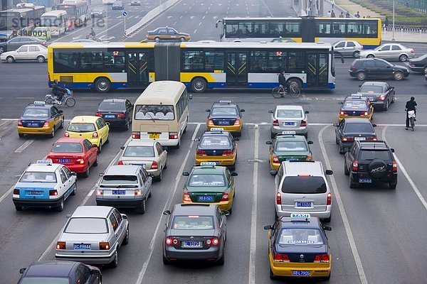 Straße  Peking  Hauptstadt  China  Straßenverkehr