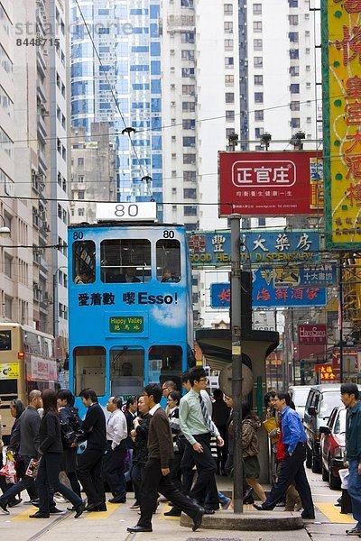 chinesisch  Straßenbahn  Fußgänger  China  Ortsteil  alt