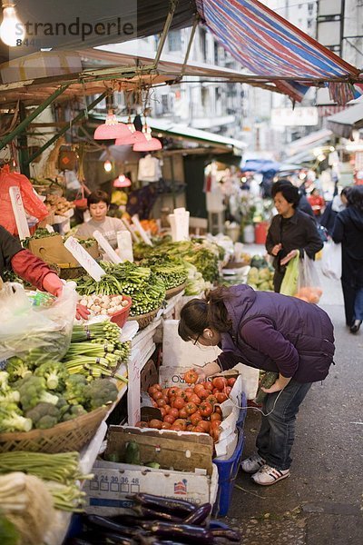 Lebensmittel  Frucht  Straße  Gemüse  chinesisch  verkaufen  China  Markt  alt