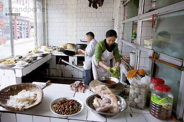 kochen  arbeiten  Straße  Restaurant  Koch  China  Chongqing