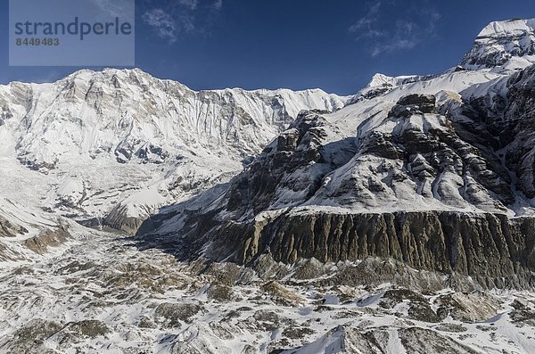 Gletscher  Himalaya  Moräne  Annapurna  Asien  Nepal  Süden